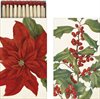 TÄNDSTICKOR VINTAGE Röda julblommor & Järnek 6x11cm