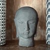 BUDDHA HEAD i betong Svart H:24cm