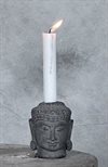 Ljushållare BUDDHA YONO i sten – Grå med ring i örat  Ø8cm H9,5cm