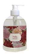 Flytande tvål med Vintagemotiv – Persika / Dahlior 500ml