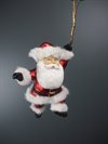 Julkula SANTA IN RED & FUR WITH BALLOONS 10x4x24cm