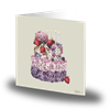 Kvadratiskt kort med kuvert – Flower Cake 15x15cm