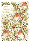 Dubbelt julkort med kuvert, blank insida – Robins 10,5x15cm
