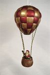 Juldekoration AIR BALLOON – Tomte i rutig luftballong 23cm