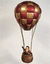 Juldekoration AIR BALLOON – Tomte i rutig luftballong 23cm