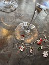 Wine Charms JUL – set med 8 glasmarkörer guldmetall