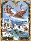 Adventskalender med glitter – Victorian nr.2 Tomte i Släde A3