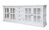 Sideboard, vitrinskänk med spröjsade glasdörrar och hyllor, vit
