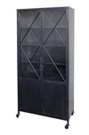 Vitrinskåp på hjul svart 